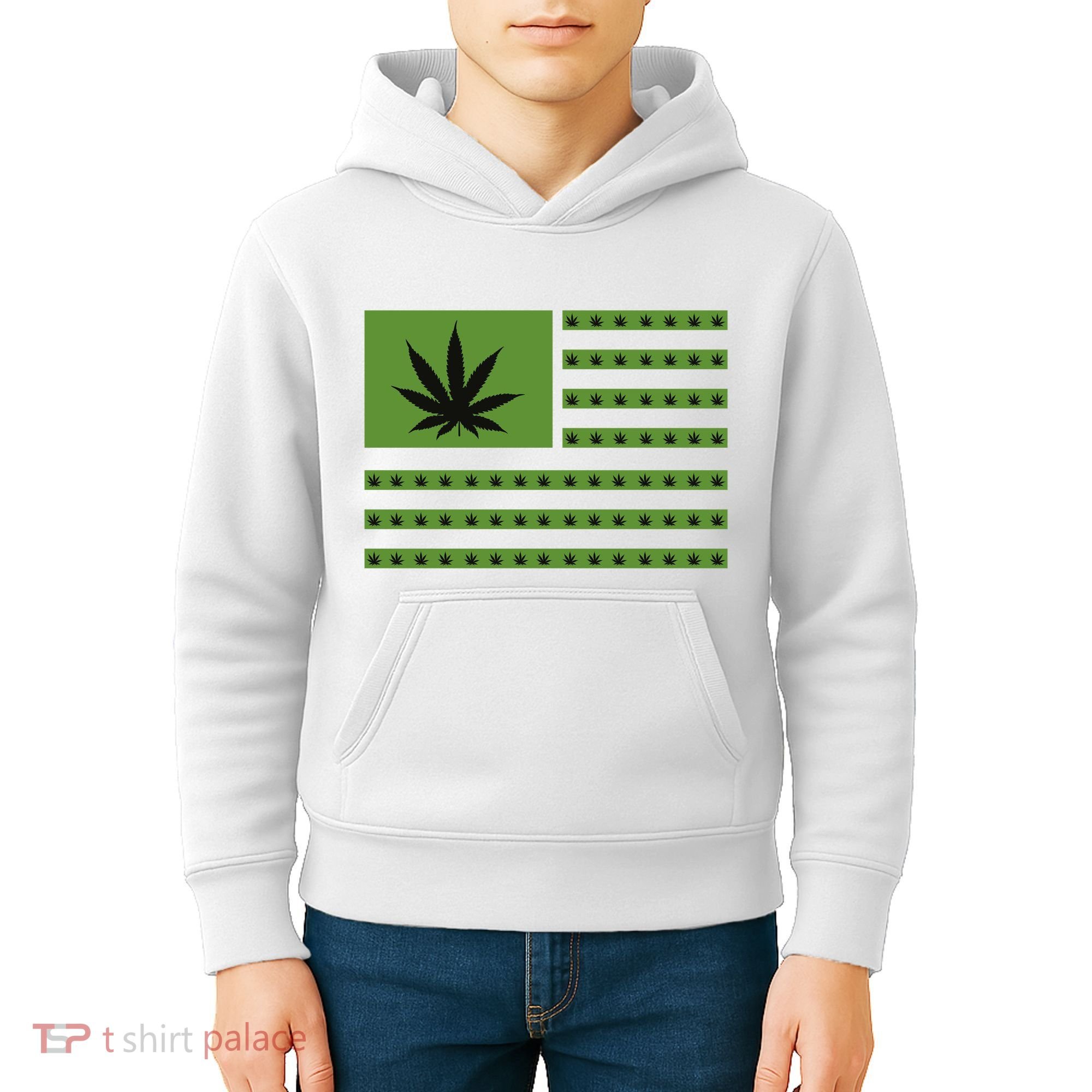 Marijuana American Flag Kids Hoodie