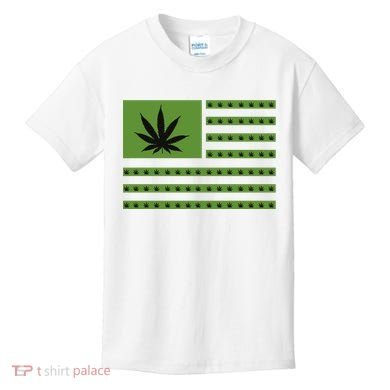 Marijuana American Flag Kids T-Shirt