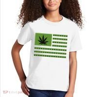 Marijuana American Flag Kids T-Shirt thumb 2