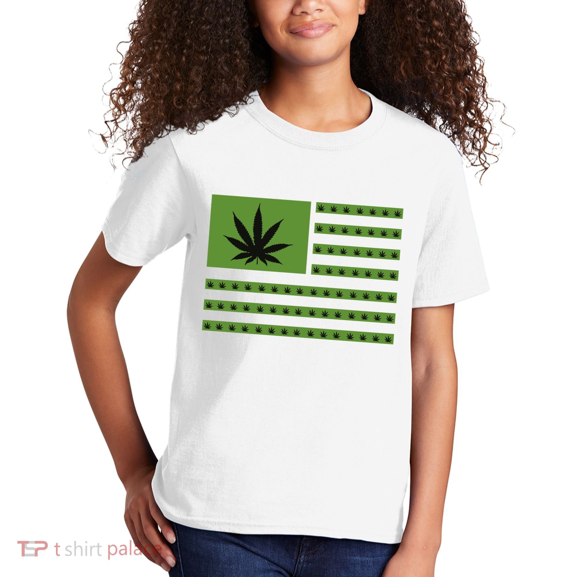 Marijuana American Flag Kids T-Shirt