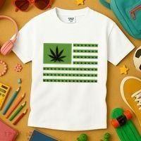 Marijuana American Flag Kids T-Shirt thumb 3
