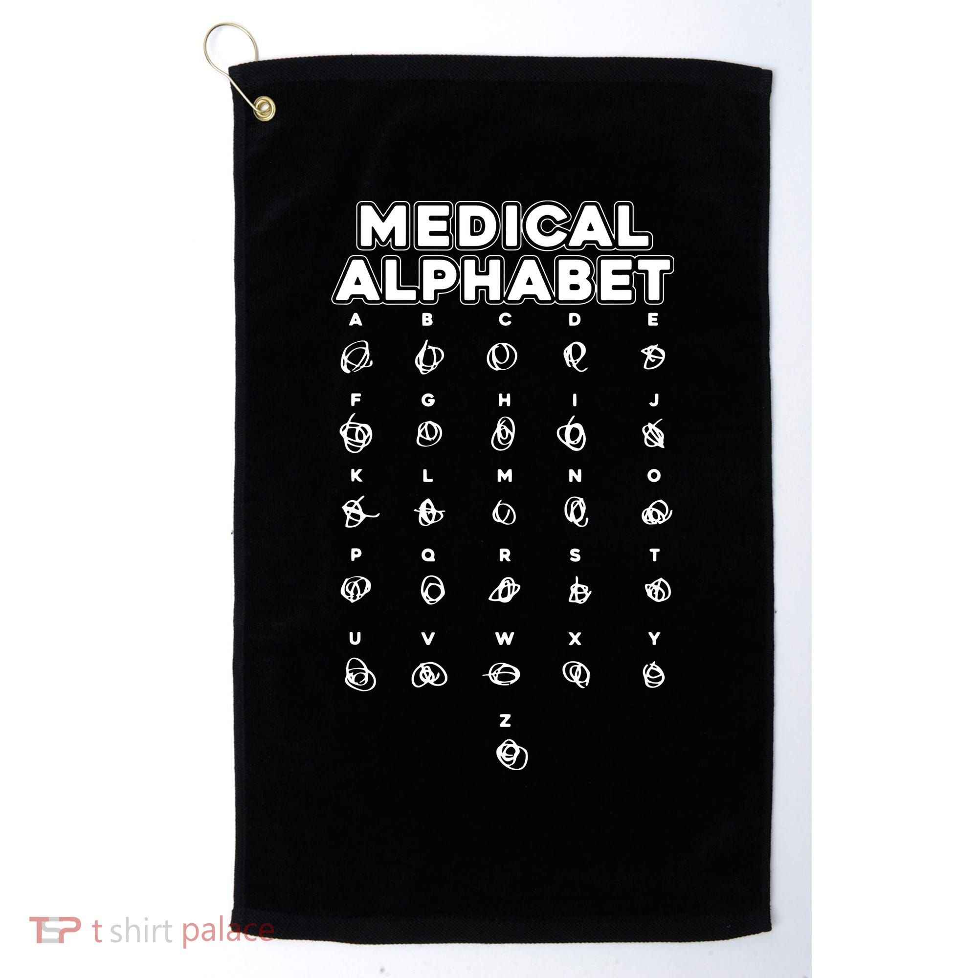 Medical Alphabet Funny For Doctors Nurses Chemists Golf Towel