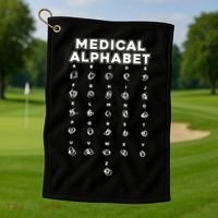 Medical Alphabet Funny For Doctors Nurses Chemists Golf Towel thumb 1