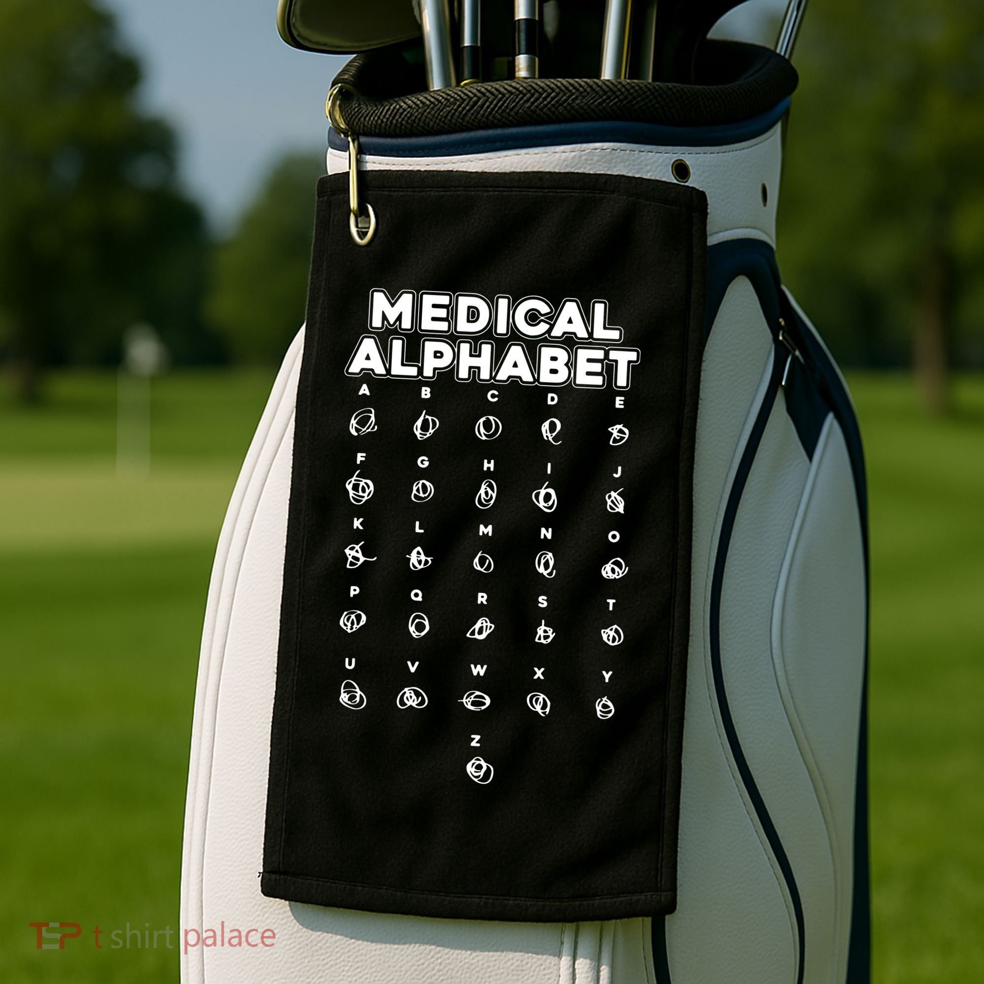 Medical Alphabet Funny For Doctors Nurses Chemists Golf Towel