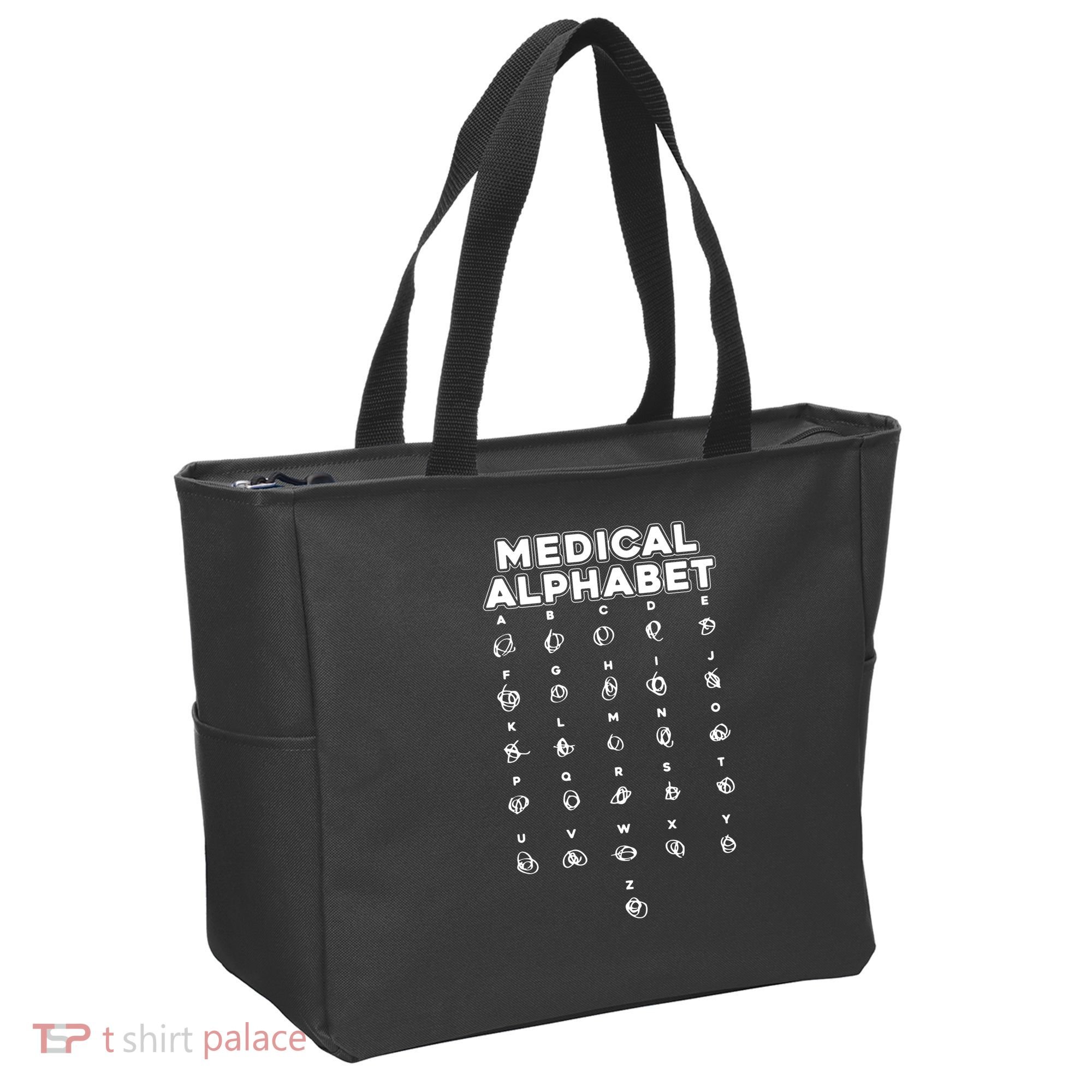 Medical Alphabet Funny For Doctors Nurses Chemists Tote Bag