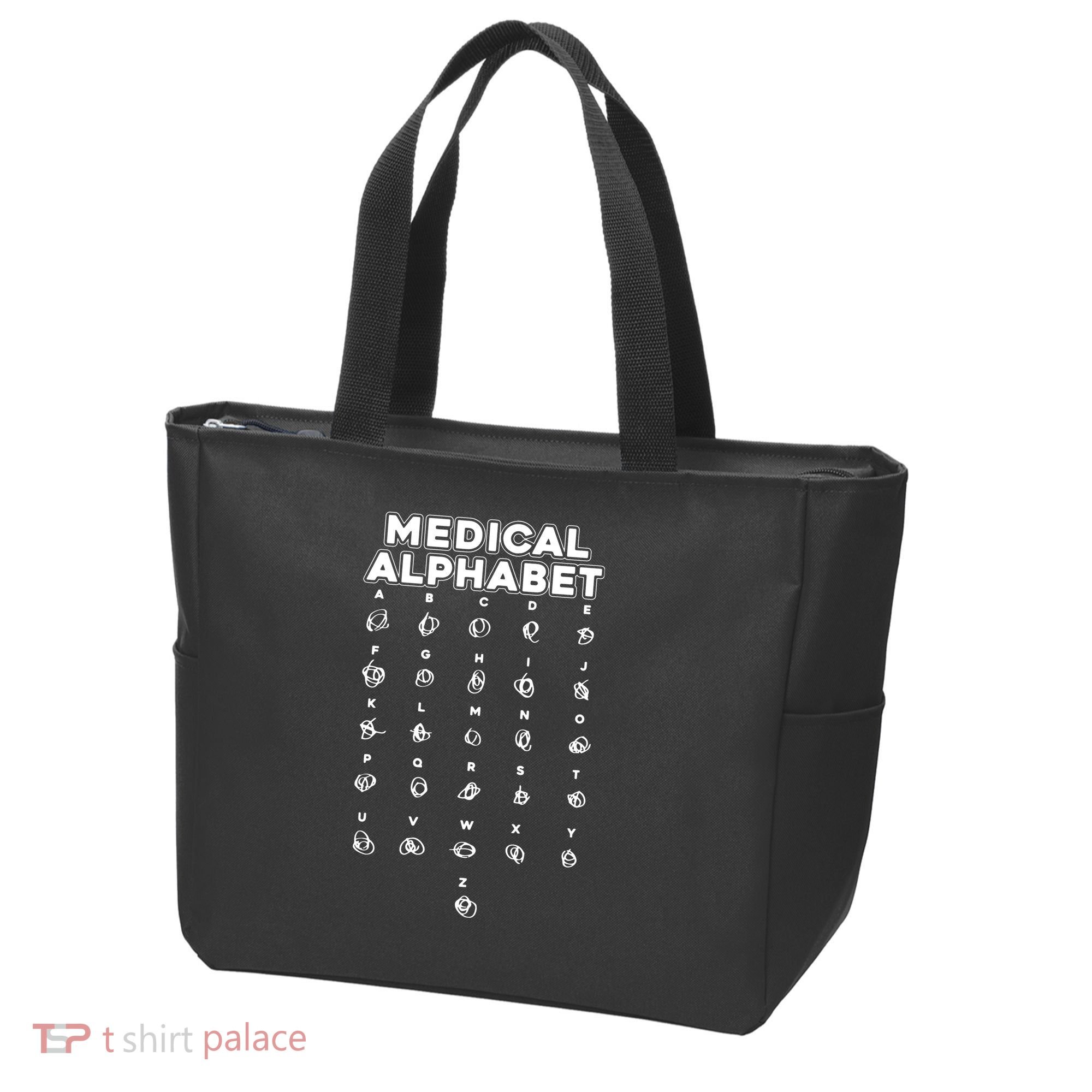 Medical Alphabet Funny For Doctors Nurses Chemists Tote Bag