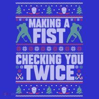 Making A Fist Checking You Twice Hockey Player Christmas Cool Gift Visor thumb 3