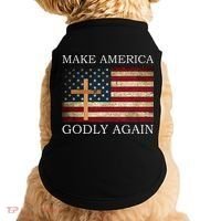 Make America Godly Again American Flag Cross Jesus Doggie Tank thumb 0