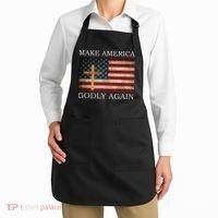 Make America Godly Again American Flag Cross Jesus Apron thumb 2