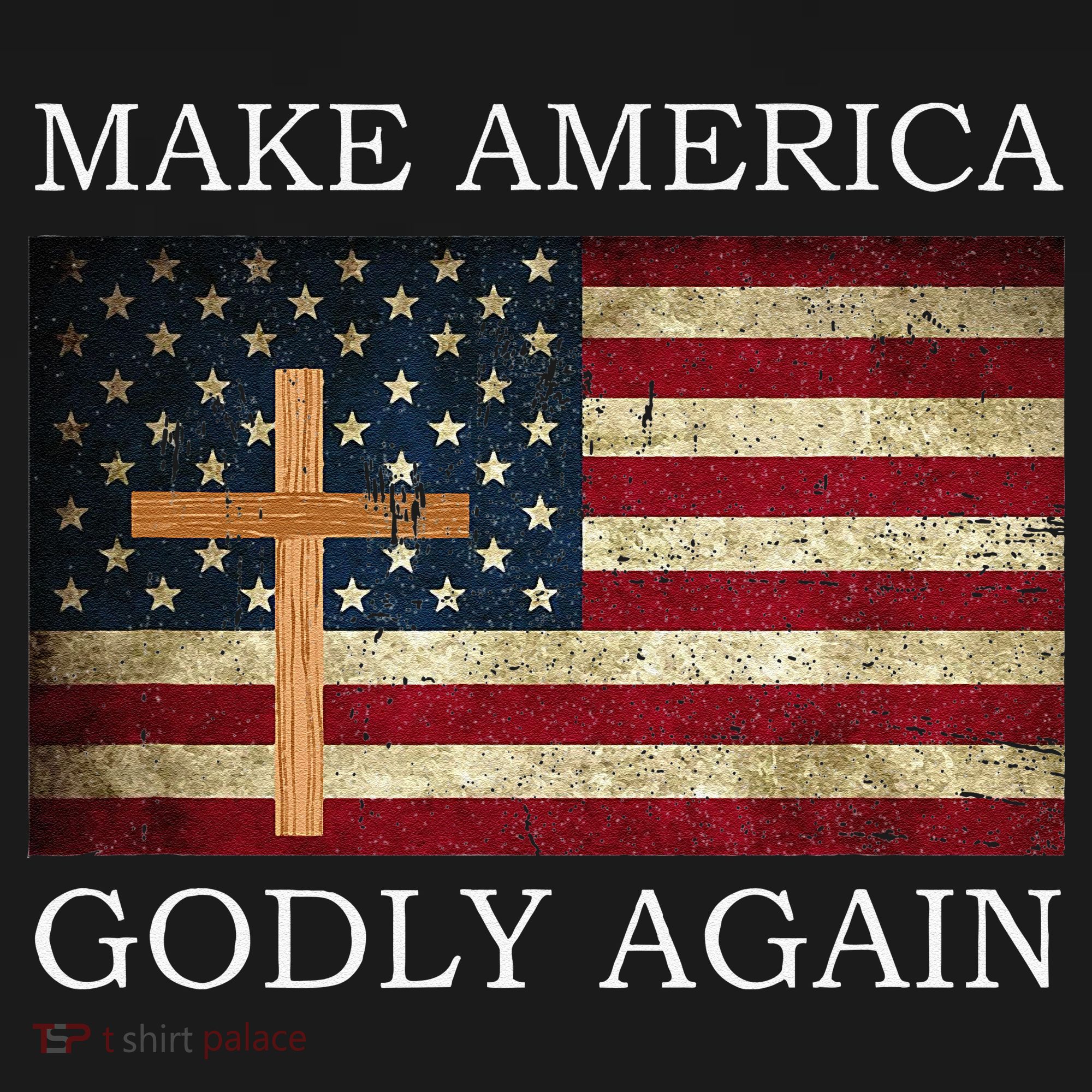 Make America Godly Again American Flag Cross Jesus Apron