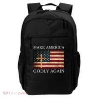 Make America Godly Again American Flag Cross Jesus Backpack thumb 0