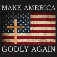 Make America Godly Again American Flag Cross Jesus Women's Hoodie thumb 2