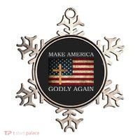 Make America Godly Again American Flag Cross Jesus Ornament thumb 0