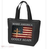Make America Godly Again American Flag Cross Jesus Tote Bag thumb 3