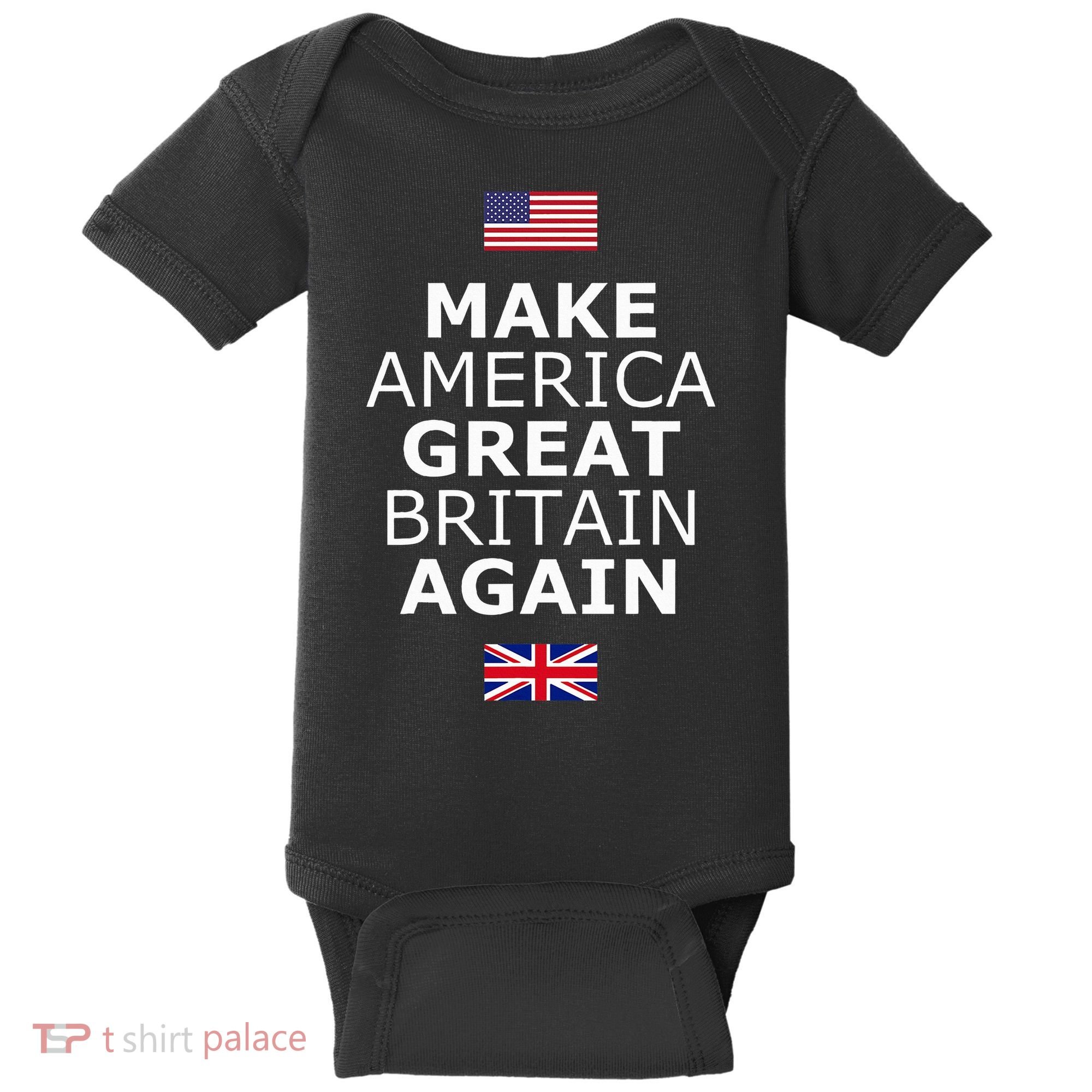 Make America Great Britain Again W Flags Baby Bodysuit