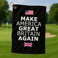 Make America Great Britain Again W Flags Golf Towel thumb 1
