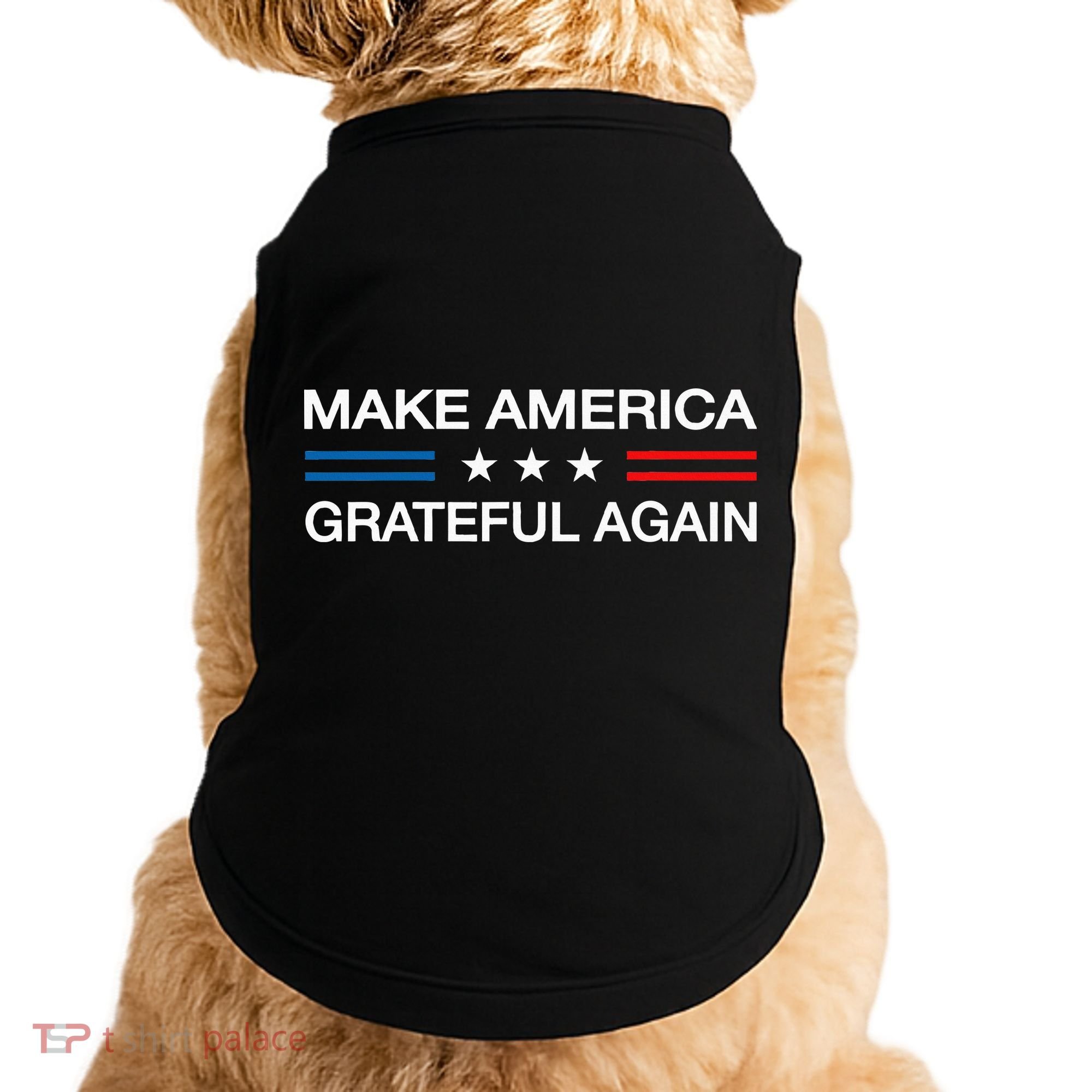 Make America Grateful Again Funny Patriotic Thanksgiving Usa Doggie Tank