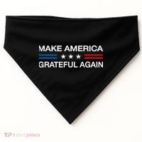 Make America Grateful Again Funny Patriotic Thanksgiving Usa USA-Made Doggie Bandana thumb 0