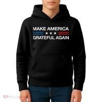 Make America Grateful Again Funny Patriotic Thanksgiving Usa Kids Hoodie thumb 4