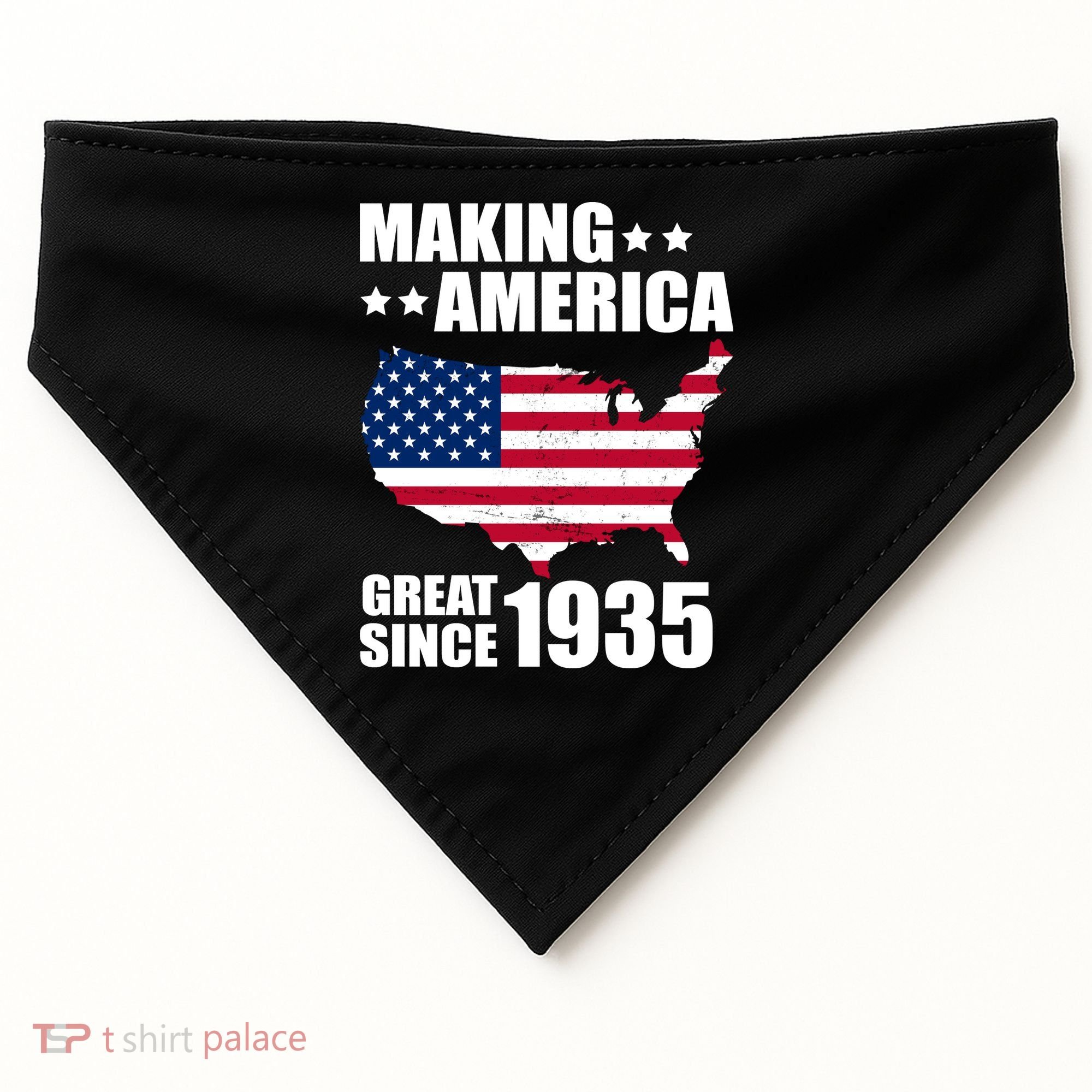 Making America Great Since 1935 Birthday USA-Made Doggie Bandana