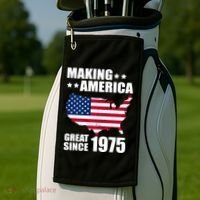 Making America Great Since 1975 Birthday Golf Towel thumb 2