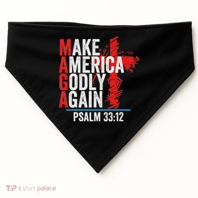 Make America Godly Again Psalm 33 12 USA-Made Doggie Bandana