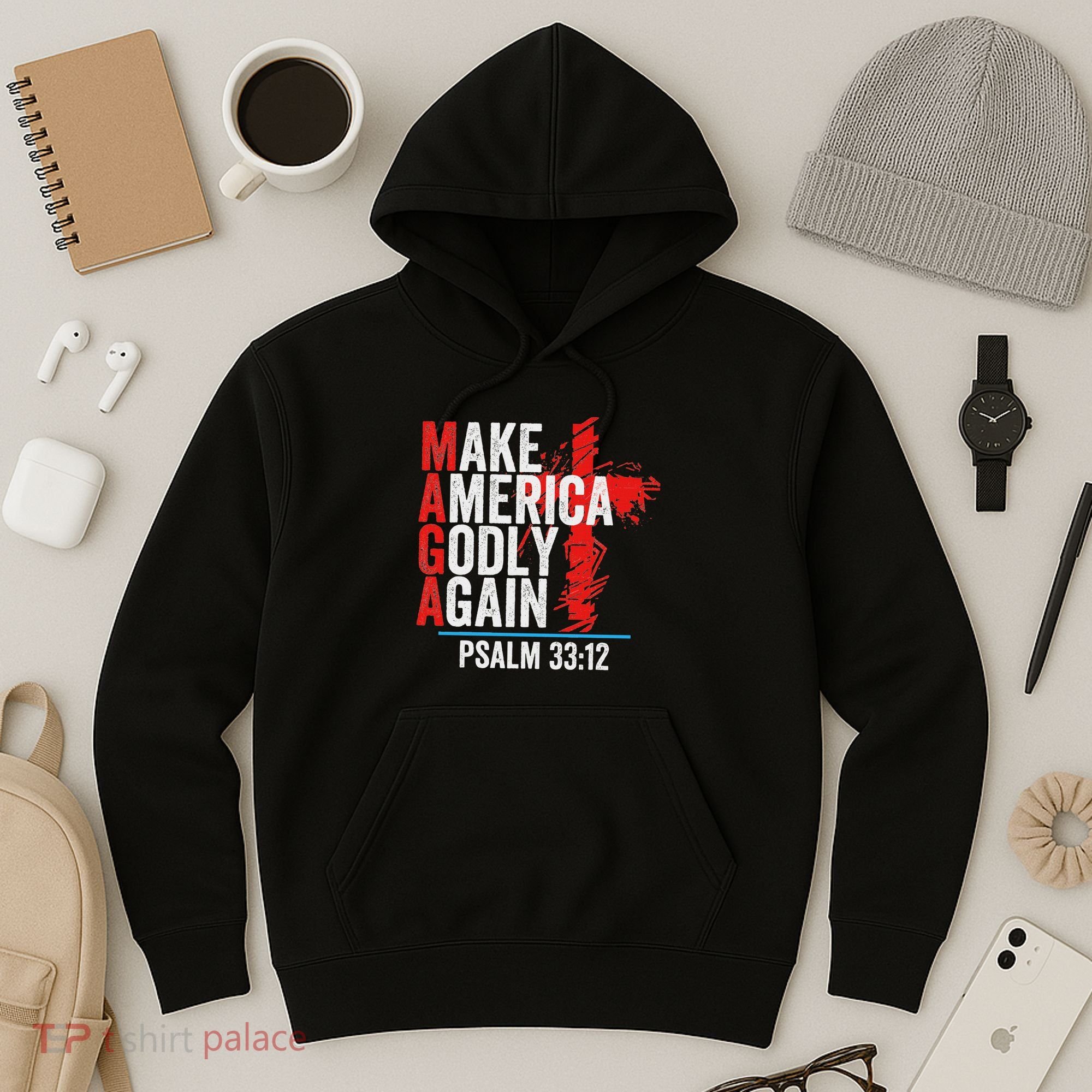 Make America Godly Again Psalm 33 12 Hoodie