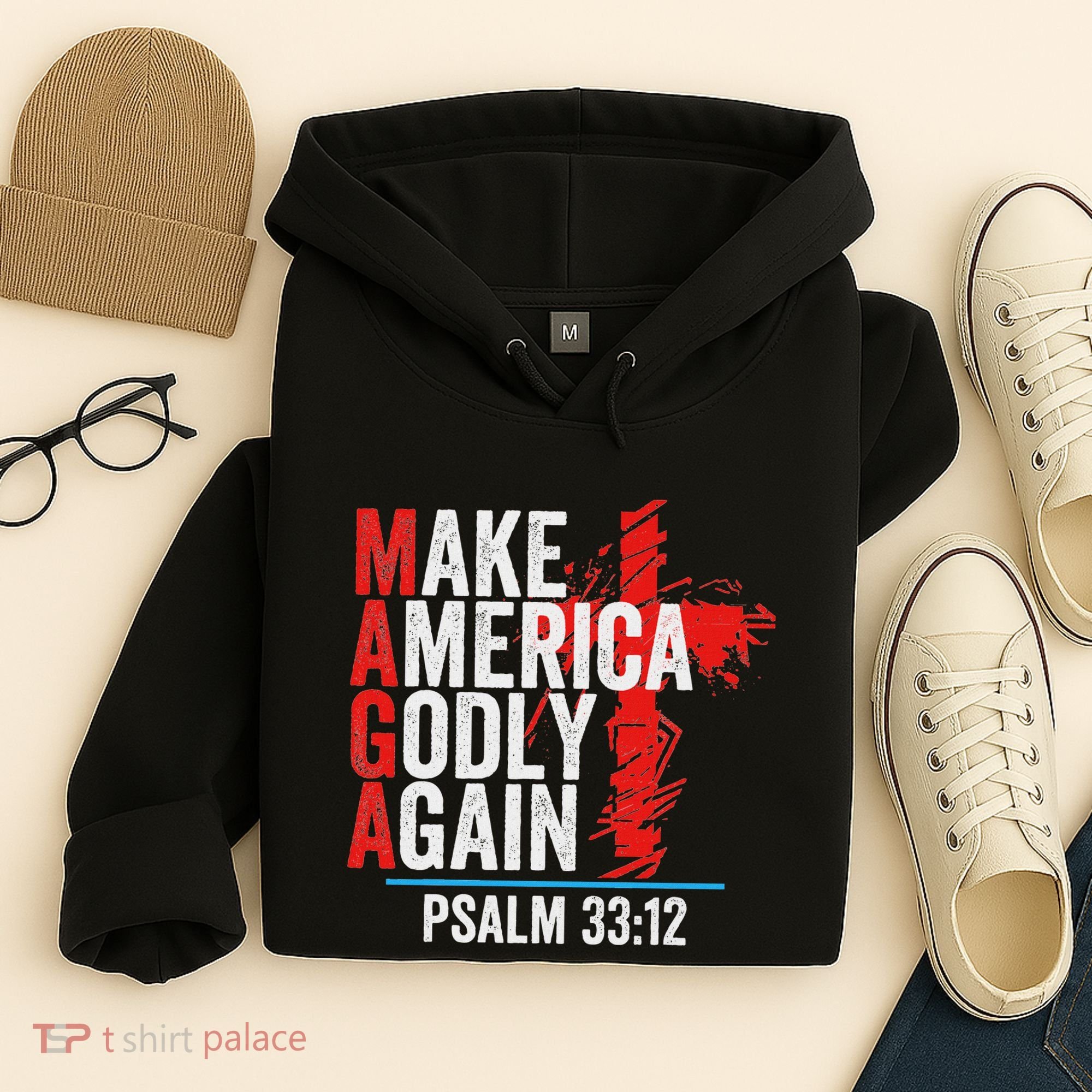 Make America Godly Again Psalm 33 12 Hoodie