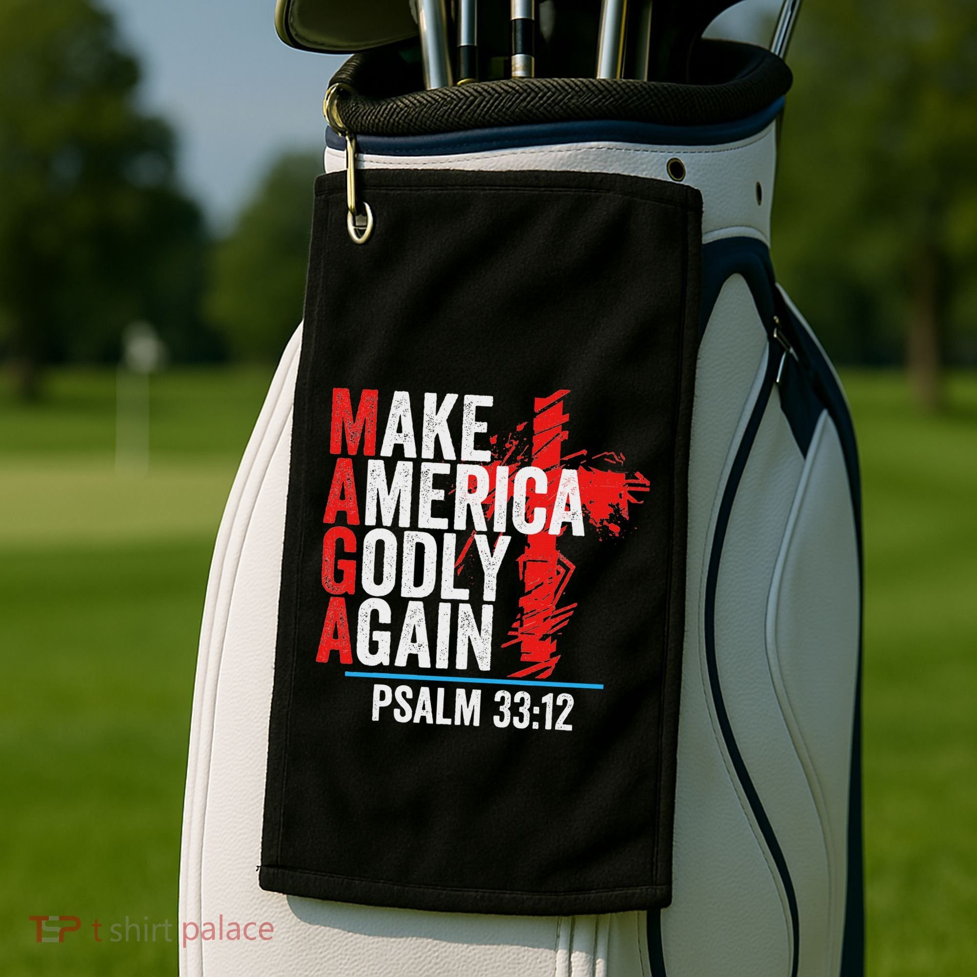 Make America Godly Again Psalm 33 12 Golf Towel