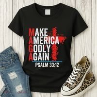 Make America Godly Again Psalm 33 12 Women's T-Shirt thumb 3