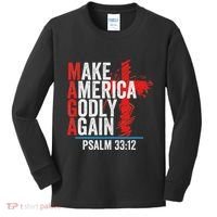 Make America Godly Again Psalm 33 12 Kids Long Sleeve Shirt thumb 0