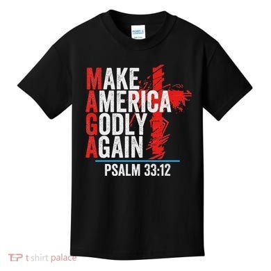 Make America Godly Again Psalm 33 12 Kids T-Shirt