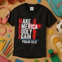 Make America Godly Again Psalm 33 12 Kids T-Shirt thumb 3