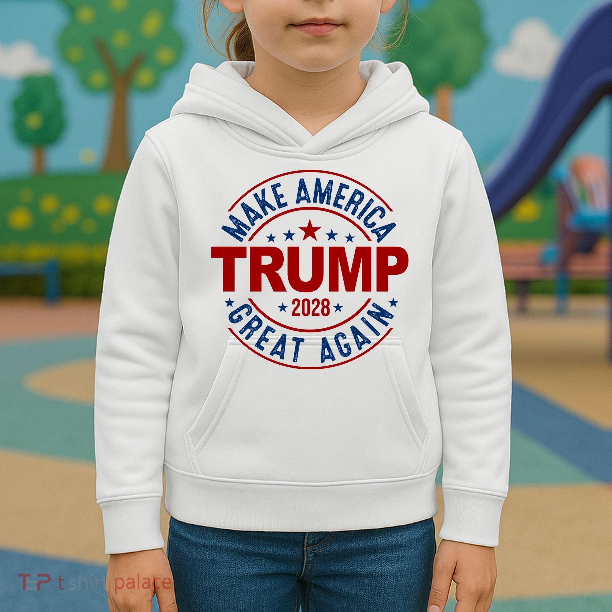 Make America Great Again Trump 2028 Kids Hoodie