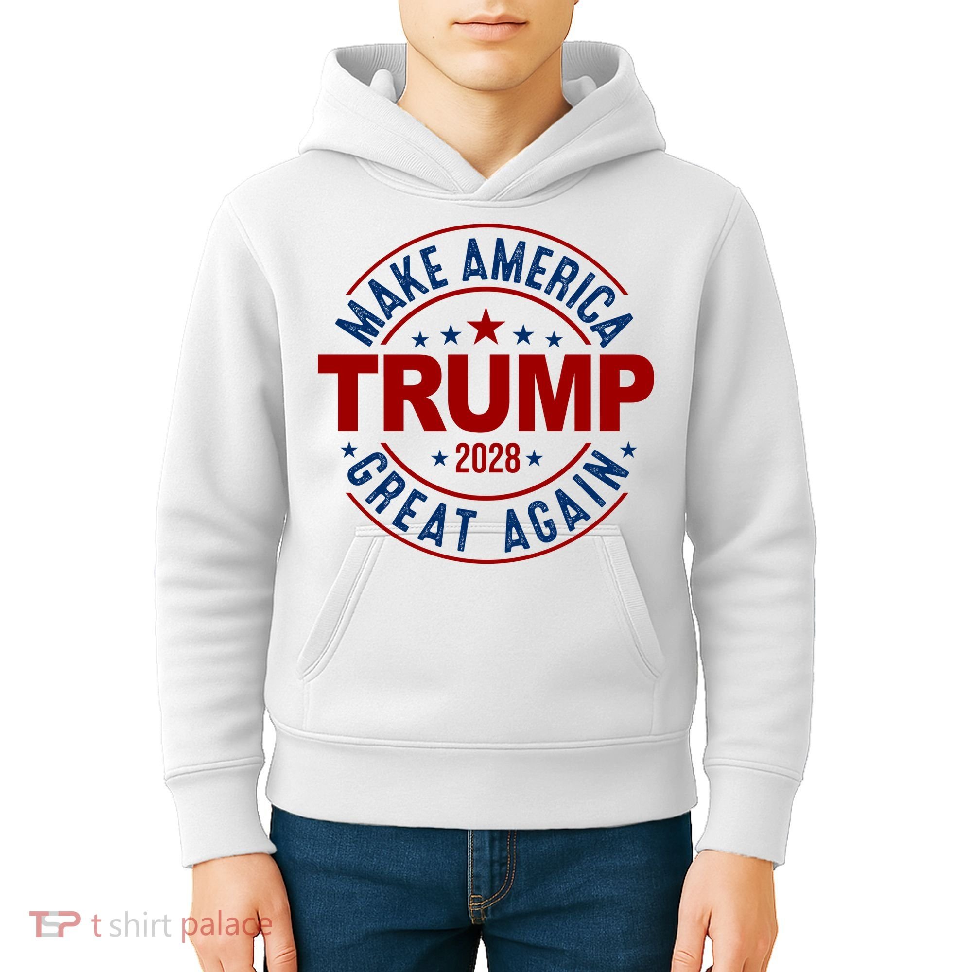 Make America Great Again Trump 2028 Kids Hoodie