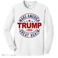 Make America Great Again Trump 2028 Kids Long Sleeve Shirt thumb 0