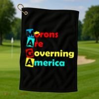 Morons Are Governing America Golf Towel thumb 1