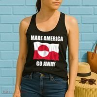 Make America Go Away Greenland Flag Anti Trump Women's Tank Top thumb 2