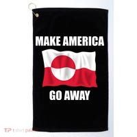 Make America Go Away Greenland Flag Anti Trump Golf Towel thumb 0