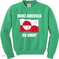 Make America Go Away Greenland Flag Anti Trump Kids Sweatshirt thumb 0