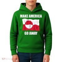Make America Go Away Greenland Flag Anti Trump Kids Hoodie thumb 4