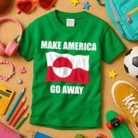 Make America Go Away Greenland Flag Anti Trump Kids T-Shirt thumb 3