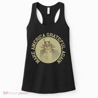 Make America Grateful Again Retro Uncle Sam Funny Women's Tank Top