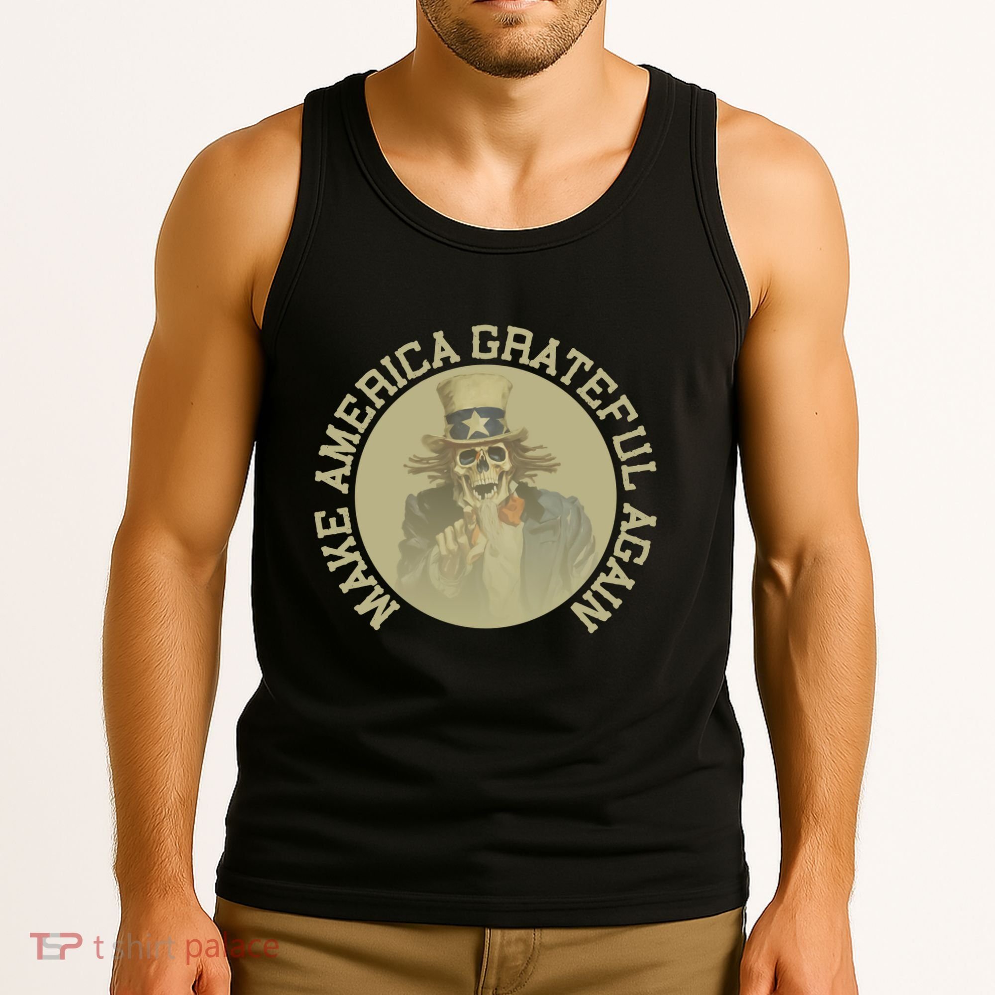 Make America Grateful Again Retro Uncle Sam Funny Tank Top