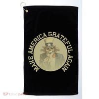 Make America Grateful Again Retro Uncle Sam Funny Golf Towel thumb 0