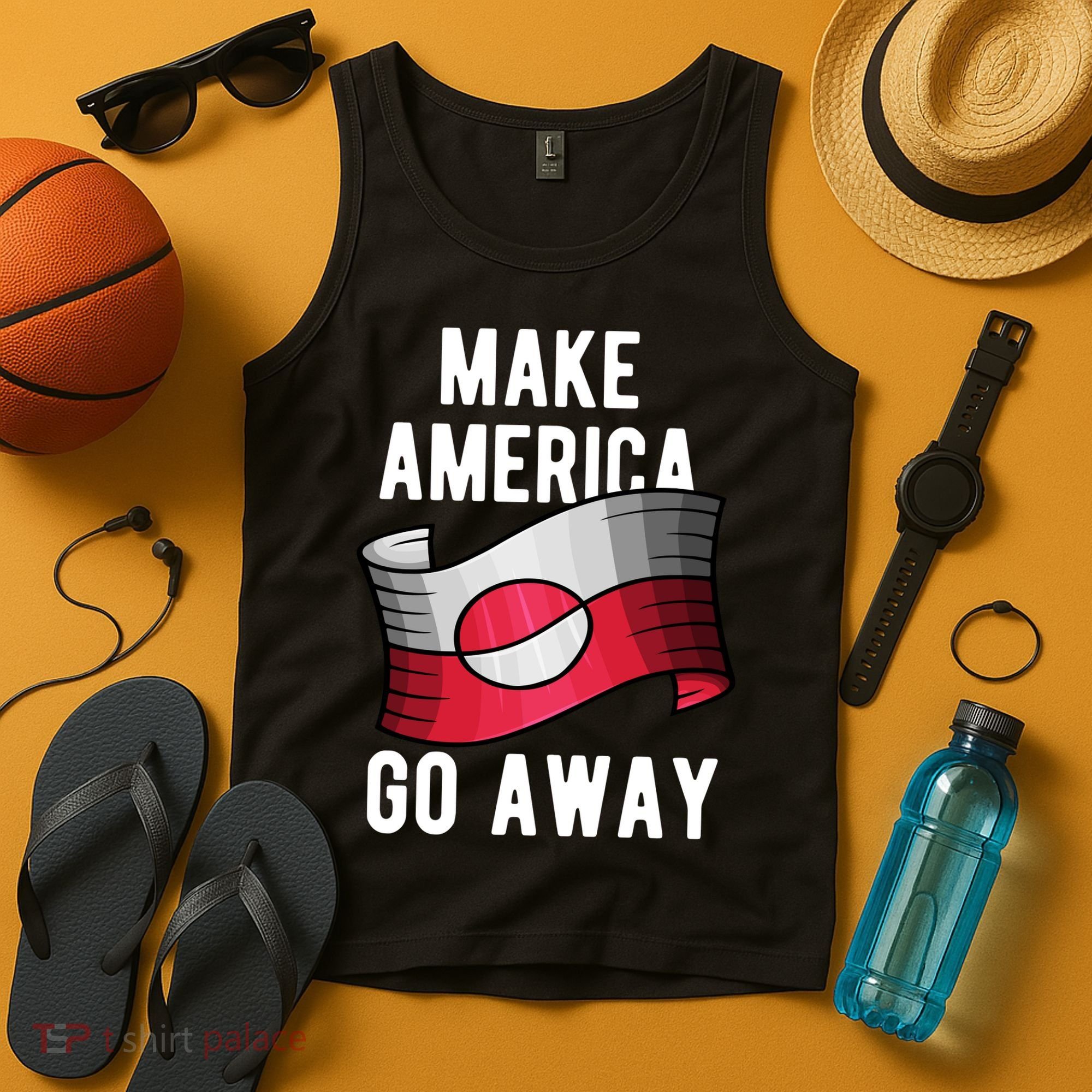 Make America Go Away MAGA Greenland Flag Tank Top