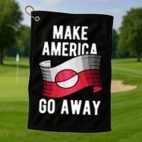 Make America Go Away MAGA Greenland Flag Golf Towel thumb 1
