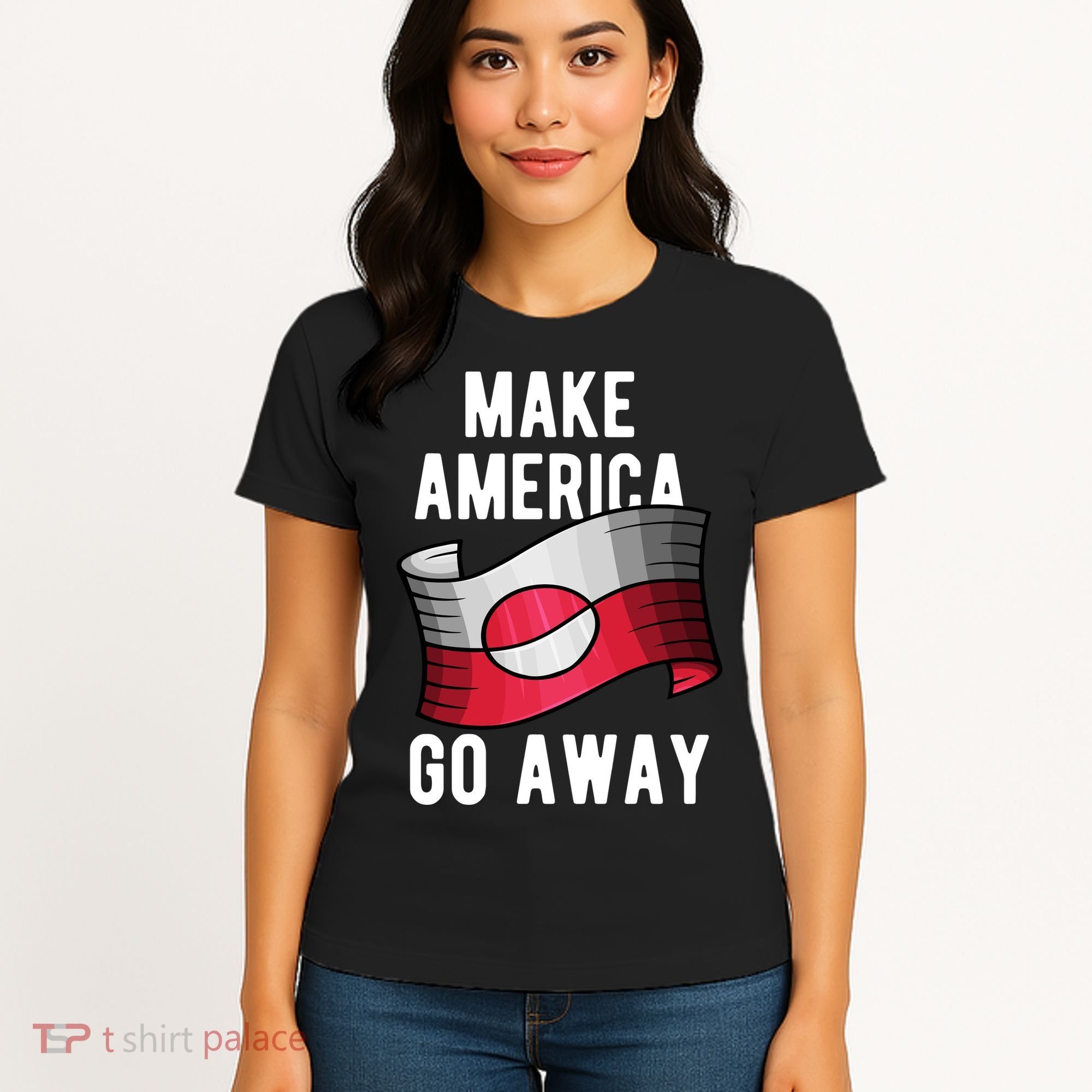 Make America Go Away MAGA Greenland Flag Women's T-Shirt