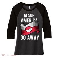 Make America Go Away MAGA Greenland Flag Women's Tri-Blend 3/4-Sleeve Raglan Shirt thumb 0
