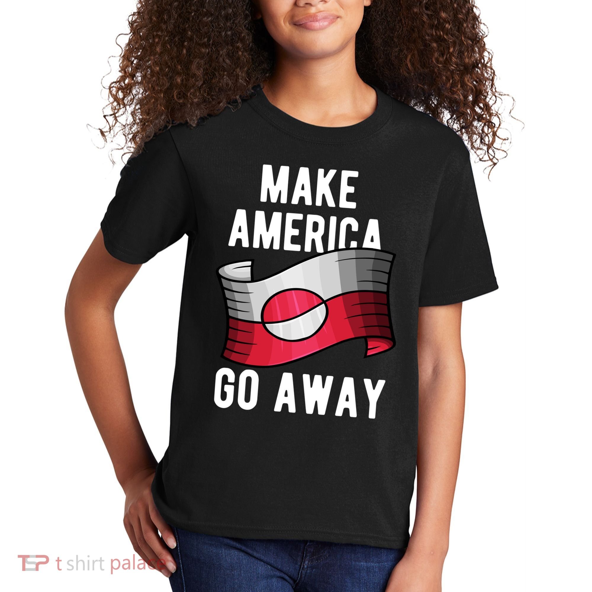 Make America Go Away MAGA Greenland Flag Kids T-Shirt